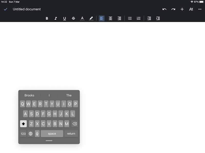 Small on-screen iPad floating Keyboard