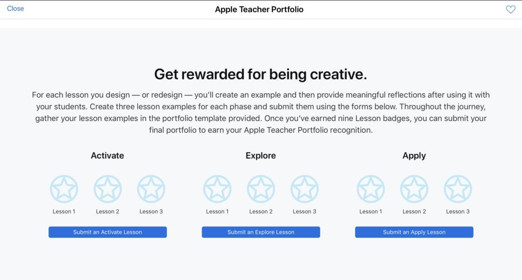 Apple Teacher Portfolio Badges